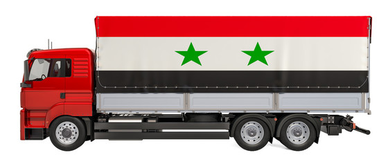 Cargo Delivery in Syria concept, 3D rendering