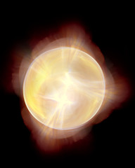 Scientific abstract 3d illustration. Thermonuclear energy. Blast of energy.