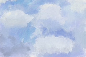 Abstract art illustration of a cloudy sky. Digital painting.