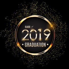 Congratulations on Graduation 2019 Class Background Vector Illustration