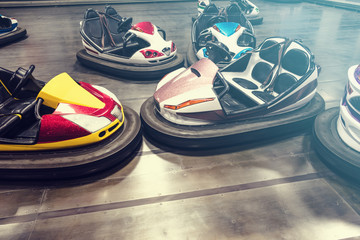 Dodgem Cars on a Fun Fair Amusement Ride