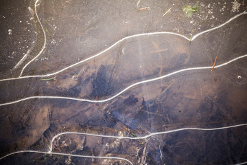 Ice in the winter. Dead water. Cold. The beginning of spring. Ice texture. Beauty of nature. Simple...