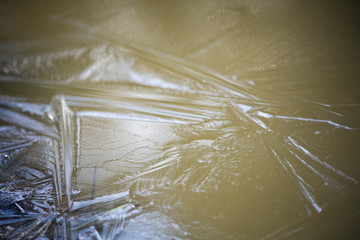 Ice in the winter. Dead water. Cold. The beginning of spring. Ice texture. Beauty of nature. Simple...