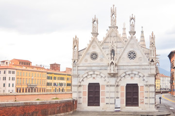 Naklejka premium Pisa, Italy. View of catholic church (Santa Maria della Spina)