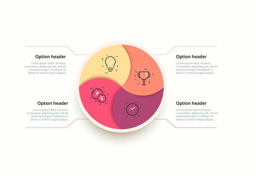4 Step Infographic with Colorful Accents