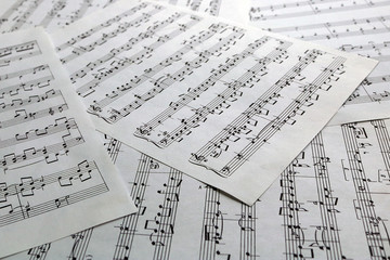 musical notes on white paper	