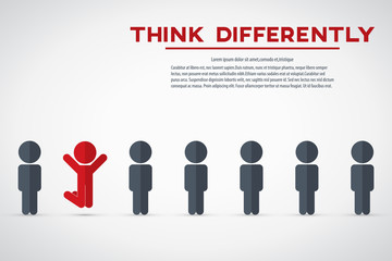 Think differently - Being different, move for success in life -