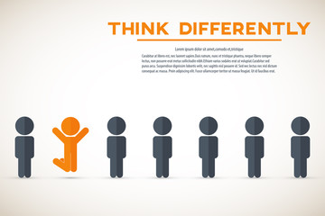 Think differently - Being different, move for success in life -