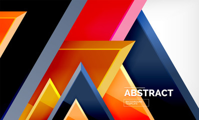 Triangular low poly background design, multicolored triangles