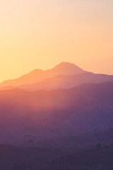 sunset in mountains