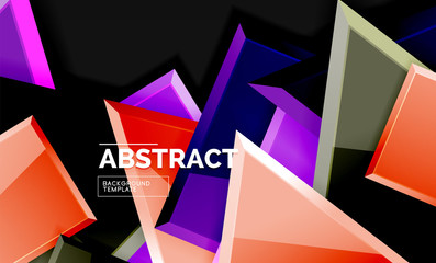 Glossy squares and triangles geometric backgrounds