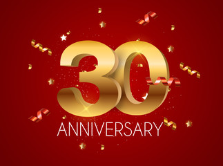 Naklejka premium Template Logo 30 Years Anniversary Vector Illustration