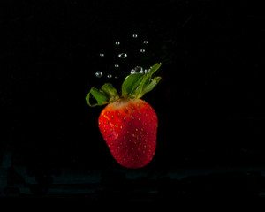 Strawberry towards the bottom