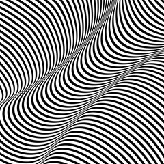 Abstract wavy background, optical art, opart striped