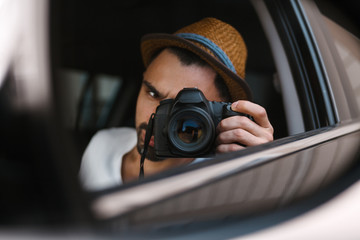 The guy in the hat takes a selfie