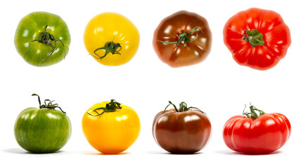 Tomates vues de dessus et de côté