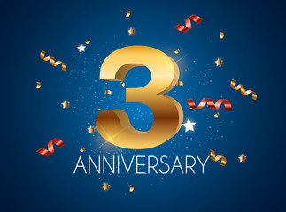 Template Logo 3 Years Anniversary Vector Illustration