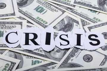 Word Crisis On Dollar Banknote