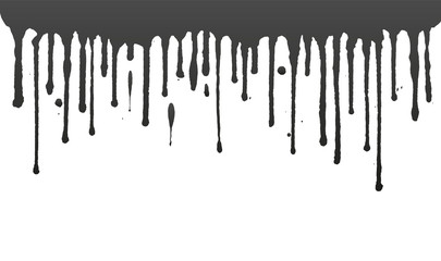 Abstract splatter black color background. Paint dripping vector illustration. Grunge texture.