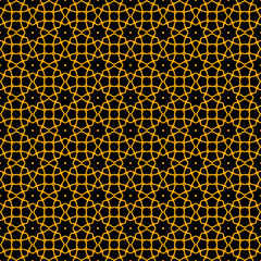 Seamless antique geometric baroque style pattern on black