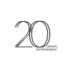 20 Years Anniversary Vector Template Design Illustration