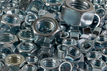 Assortment of hex nuts