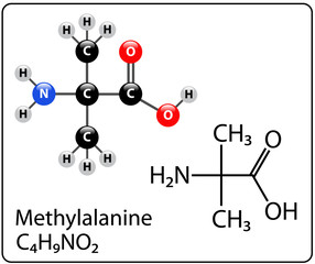 Methylalanine Molecule Structure