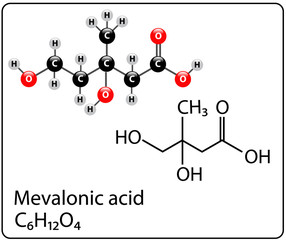 Mevalonic acid Molecule Structure