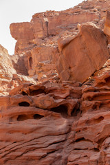 Coloured Canyon is a rock formation on Sinai peninsula. Sights of Nuweiba, Egypt.