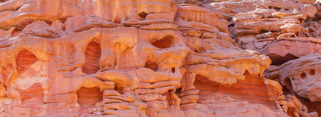 Coloured Canyon is a rock formation on Sinai peninsula. Sights of Nuweiba, Egypt.