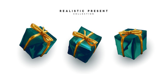 Blue Gifts box realistic.
