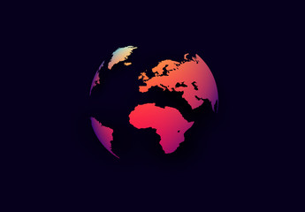 Earth planet realistic 3D, dark background