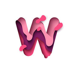Paper cut letter W