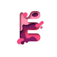 Paper cut letter E