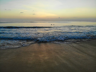 Sunset over the ocean in Bali, colorful down over the sea, Colorful sunset over the sea Bali, Indonesia