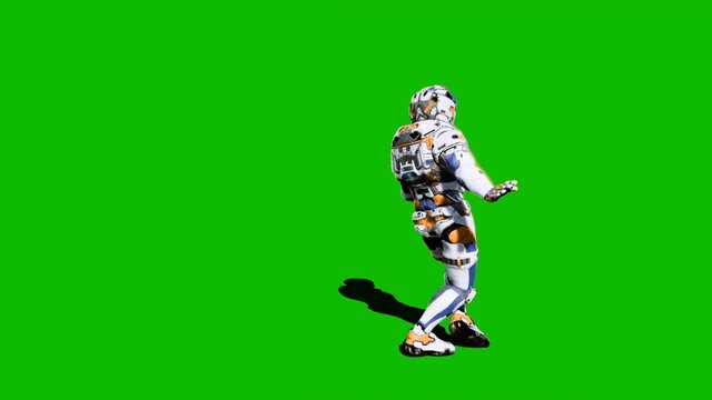 Astronaut-soldier of the future, dancing in front of a green screen. Looped realistic animation.