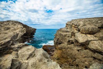 Aerial view of Cueva del Indio. Rock formation. Hatillo. Puerto Rico. 