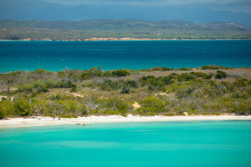 Faro Los Morrillos de Cabo Rojo. Playa Sucia beach and Salt lakes in Punta Jaguey. 