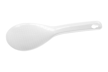 White plastic spoon isolated on white