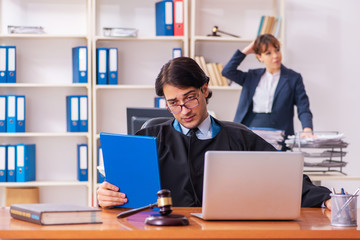 Two lawyers working in the office