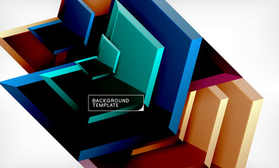 Shiny glossy arrows background, clean modern geometric design, futuristic composition