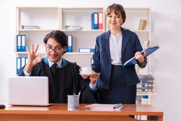 Two lawyers working in the office