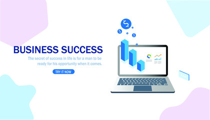 Business success banner , vector illustration.
