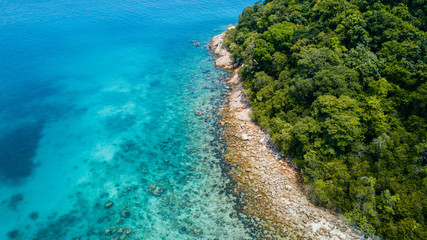 Obraz premium Aerial view of tropical beach in Malaysia