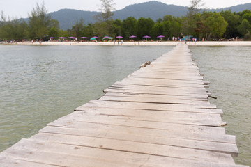 Obraz premium Wooden Beach Pier, Phu Quoc Island, Starfish Beach