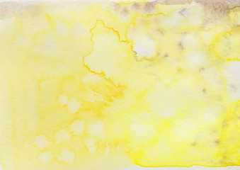 background of yellow watercolor stains for your design