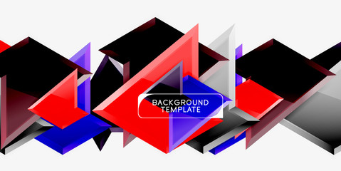 Triangular low poly background design, multicolored triangles. Vector