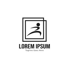 Athletic logo template design. Minimalist Athletic logo with modern frame