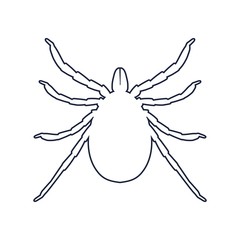 Insect silhouette. Tick parasite. Sketch of Tick. Mite outline icon. Tick isolated on white background. Tick Design for coloring book