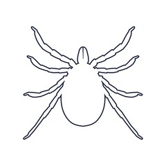 Insect silhouette. Tick parasite. Sketch of Tick. Mite outline icon. Tick isolated on white background. Tick Design for coloring book